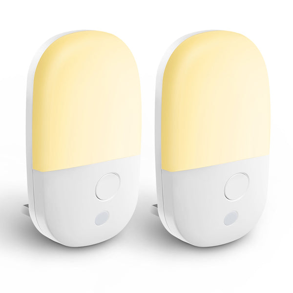 Night Light, Plug-in, LED Dimmable Night Light with Light Sensors, Warm White, Ambient Lighting, Ideal Kids Adults Nightlight for Bedroom, Bathroom, Nursery, Hallway, Kitchen, 2 Pack