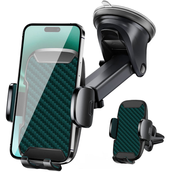 Car Phone Holder, 360° Rotatable Mobile Mount with Air Vent Clip for 4.0"-7.0" Phones, Green