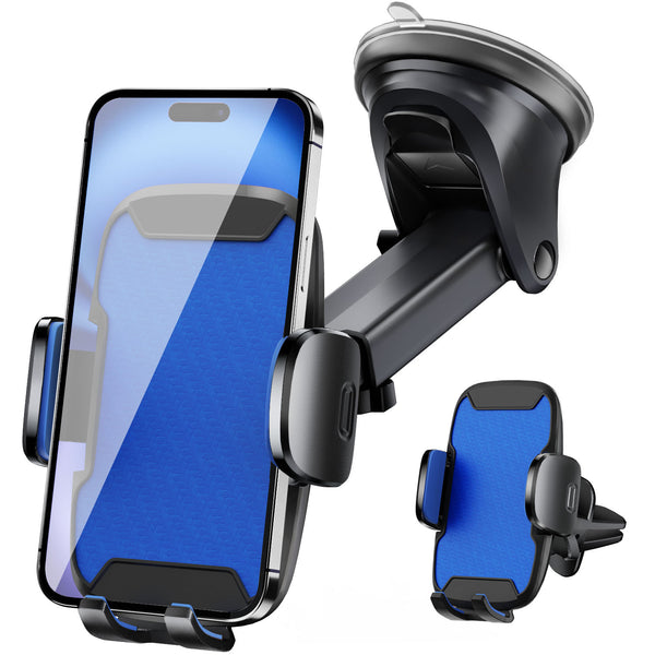 Car Phone Holder, 360° Rotatable Mobile Mount with Air Vent Clip for 4.0"-7.0" Phones, Blue