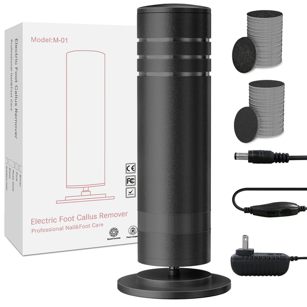 Electric Foot Callus Remover, Pain-Free Electric Foot File with 60pcs Sanding Discs, Adjustable Speed, Gentle and Not Hurt Feet (Black)