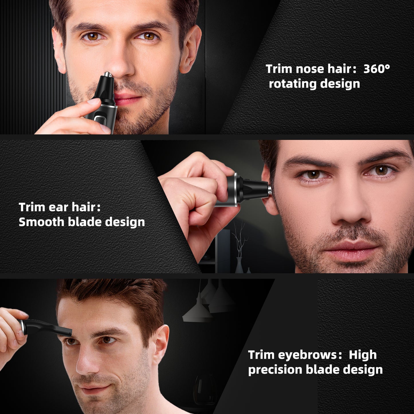 YOOVEE Rechargeable Ear and Nose Hair Trimmer for Men & Women, 2024 Professional Trimmer with Upgraded Dual Edge Blades, Removable & Waterproof Head, Mute Motor, and Cleaning Brush