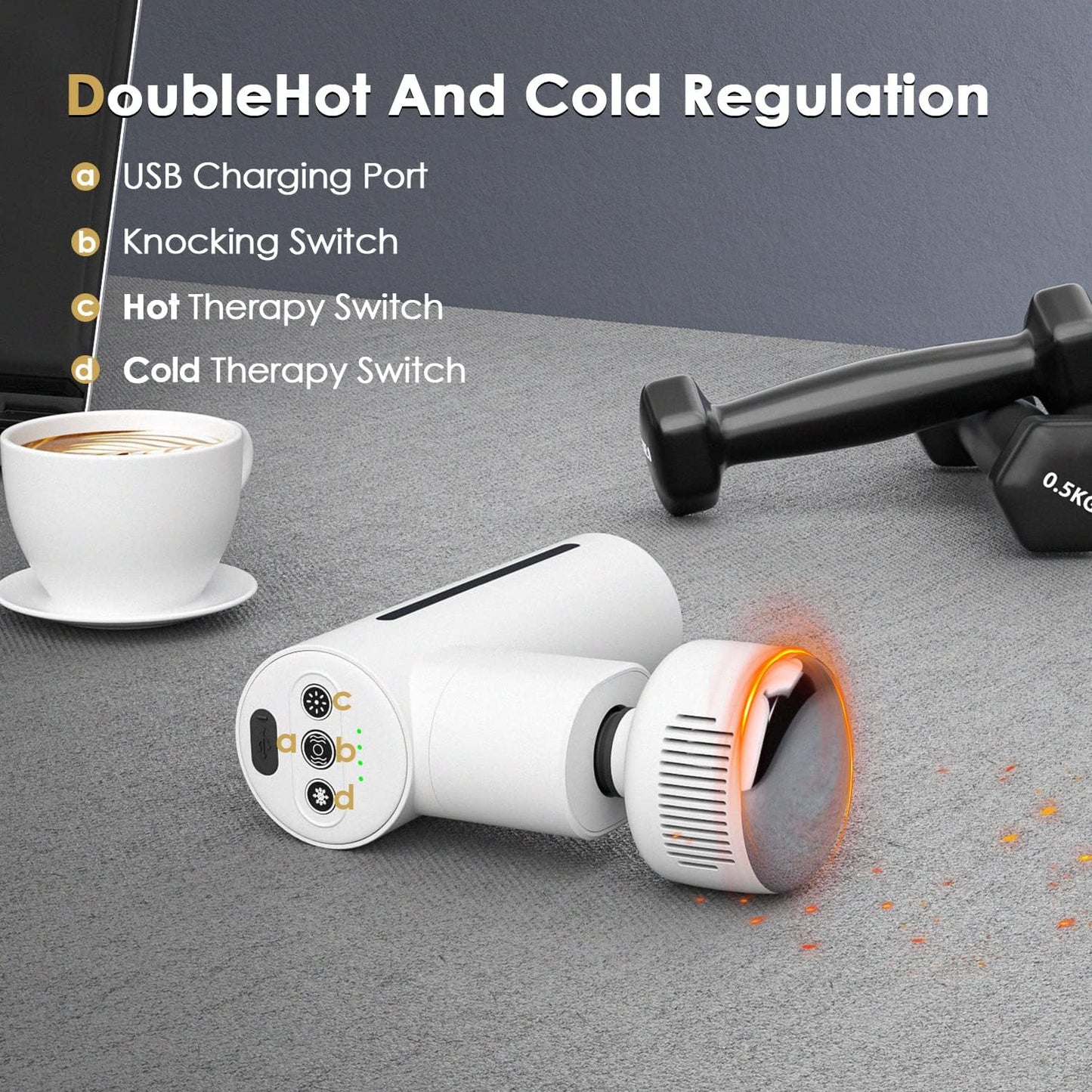 Massage Gun, yoovee Upgrade Deep Tissue Back Massager with 5 Massages Heads & Silent Brush Motor, Percussion Massage Guns for Athletes for Pain Relief, Quiet Electric Massager for Treatment
