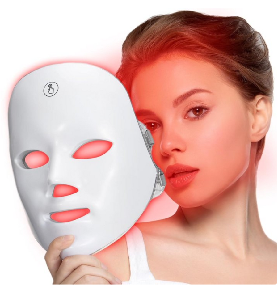 Red Light Mask For Face, 7-1 Colors Red Light Face Mask, Facial Skincare At Home, Cordless, Portable and Rechargeable
