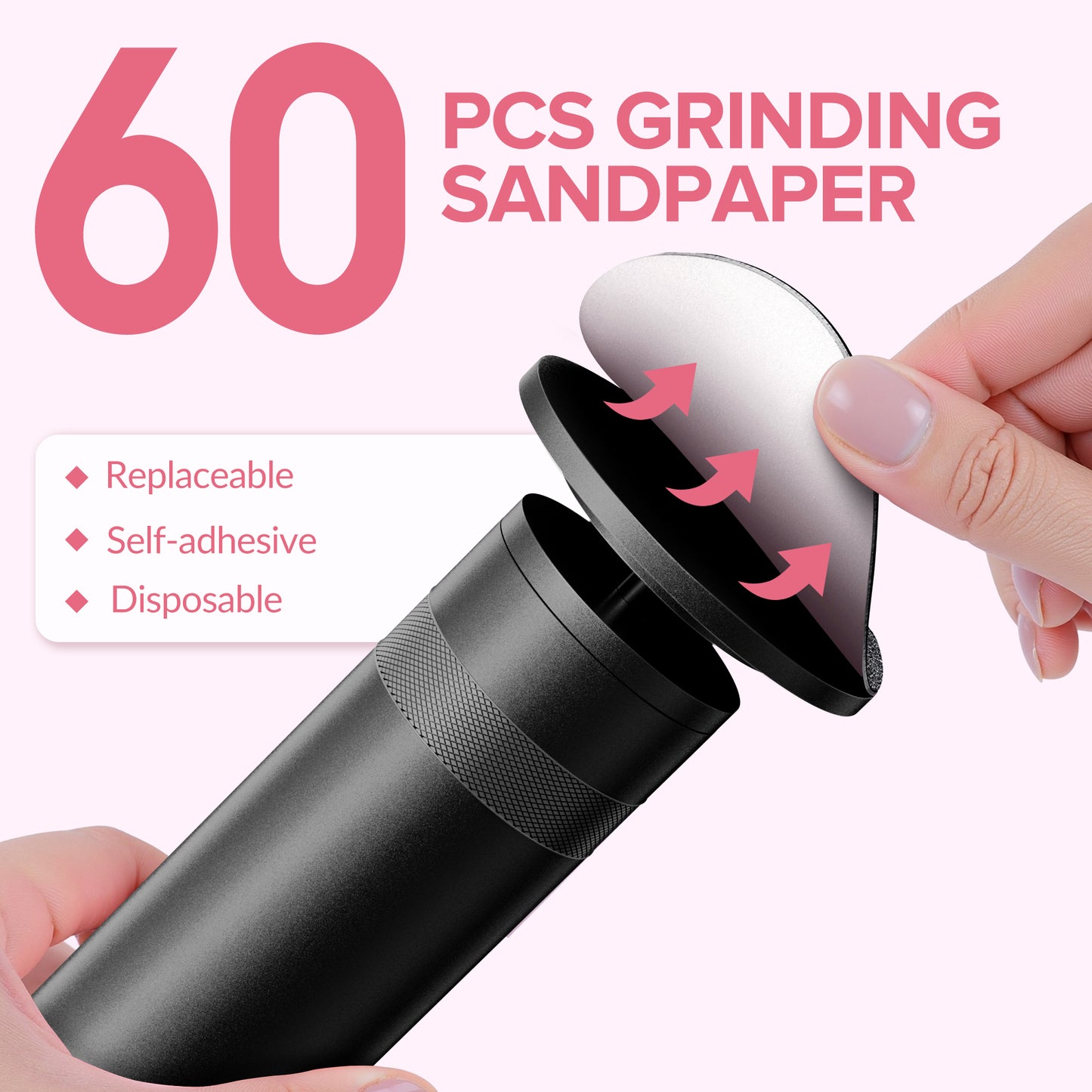 Electric Foot Callus Remover, Pain-Free Electric Foot File with 60pcs Sanding Discs, Adjustable Speed, Gentle and Not Hurt Feet (Black)