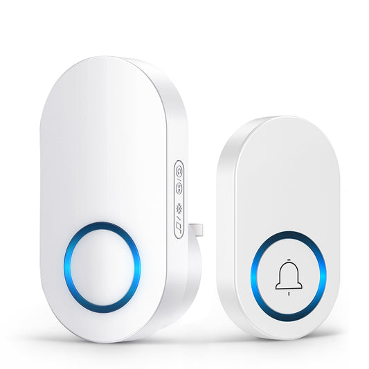 YOOVEE Wireless Doorbell Kit, 1 Receivers, 60 Ringtones, 4-Level Volume, Memory Function, IP44 Weatherproof - Easy Install for Home