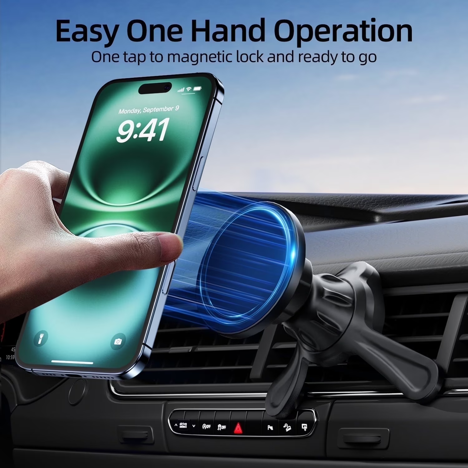 (2 pack) YOOVEE Universal Magnetic Phone Mount with Magnetic Disc, 360° Rotation, Air Vent Holder, Super Strong Magnet, Black