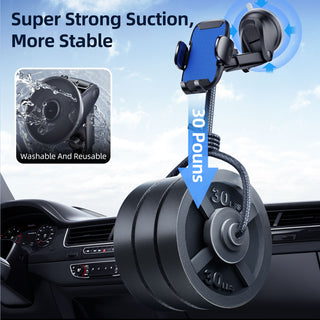 Car Phone Holder, 360° Rotatable Mobile Mount with Air Vent Clip for 4.0"-7.0" Phones, Blue