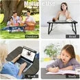 Foldable Lap Desks for Laptop, 23.6-inch Portable Bed Tray Table, Laptop Desk for Working, Writing, and Eating (Black)