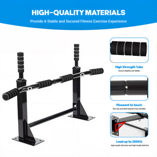 Heavy Duty Wall Mounted Pull Up Bar Chin Up Bar Home Gym Equipment with Suspension Anchors Black