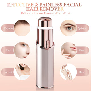 YOOVEE Facial Hair Remover for Women, Face Hair Trimmer, Rechargeable Women's Facial Shaver, Painless Lady Shavers for Women for Face Hair, Upper Lips, Peach Fuzz, Bikini Body-Rose Gold