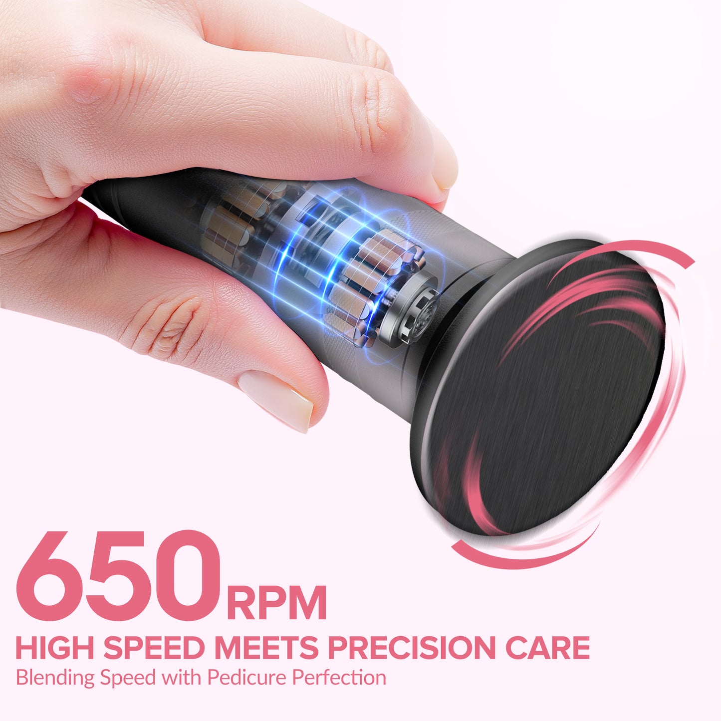 Electric Foot Callus Remover, Pain-Free Electric Foot File with 60pcs Sanding Discs, Adjustable Speed, Gentle and Not Hurt Feet (Black)