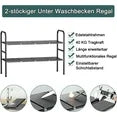 adhino Expandable Under Sink Rack, 2 Tier Sink Cabinet Organizer, Adjustable Under Cabinet, Sink Cabinet, Kitchen Shelves, Cabinet Inserts, Kitchen, Kitchen Cabinet Organizer, 8 Panels, Black