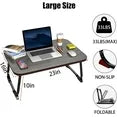 Foldable Lap Desks for Laptop, 23.6-inch Portable Bed Tray Table, Laptop Desk for Working, Writing, and Eating (Black)