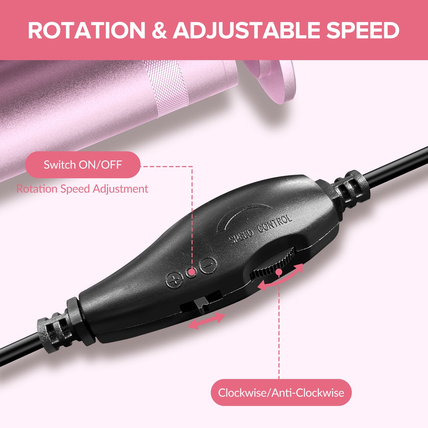 Electric Foot Callus Remover, Pain-Free Electric Foot File with 60pcs Sanding Discs, Adjustable Speed, Gentle and Not Hurt Feet (Pink)