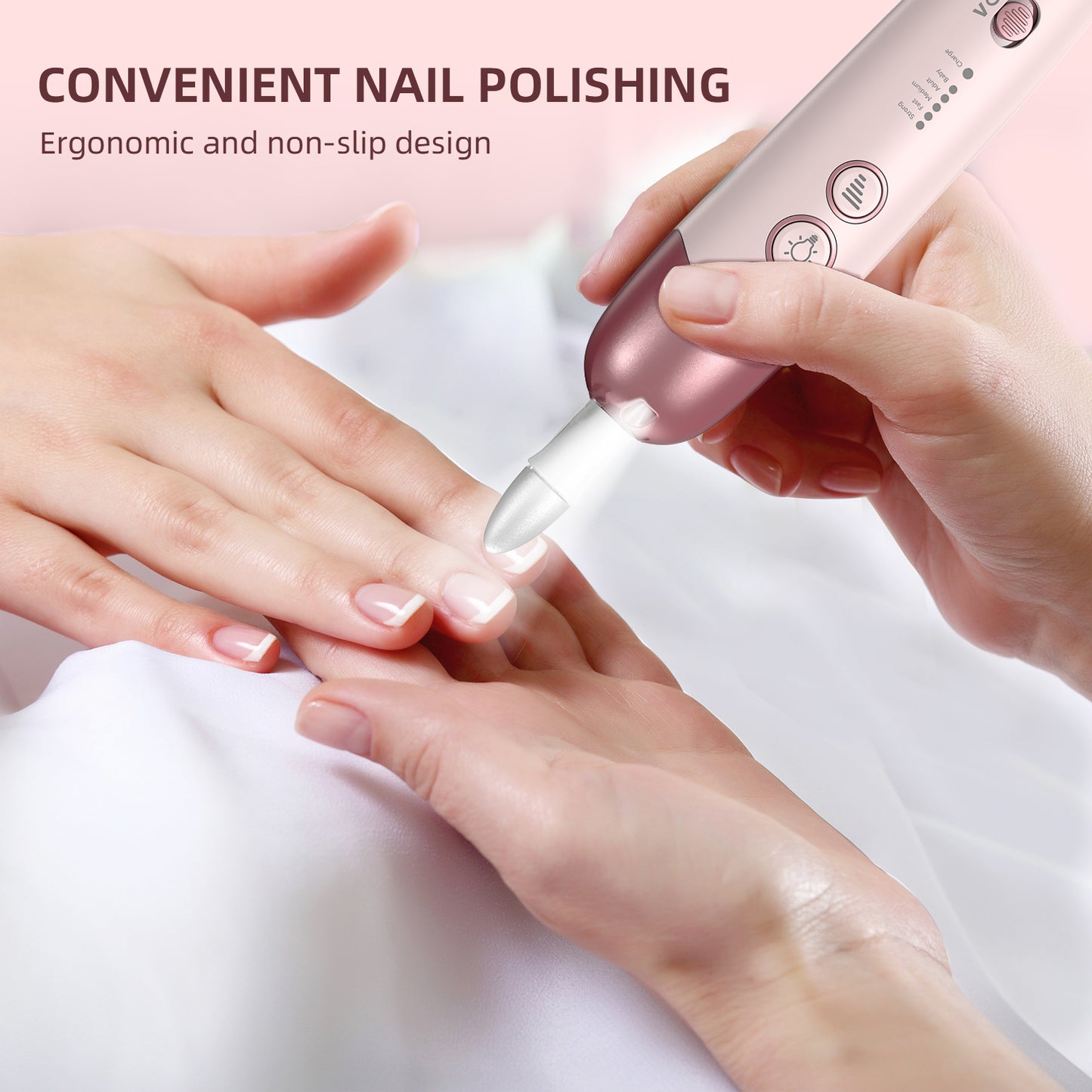 YOOVEE Cordless Electric Nail File Set, Portable Electric Nail Drill Machine, Professional Manicure Pedicure Kit, 5 Speeds Hand Foot Care Tool for Calluses, Thick Nails, Grind, Trim, Polish
