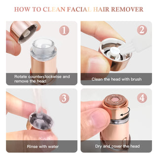 Facial Hair Remover for Women, Face Hair Trimmer, Rechargeable Women's Facial Shaver, Painless Lady Shavers for Women for Face Hair and upper Lips, Peach Fuzz, Bikini Body-White