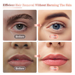 Rechargeable Epilator for Women - LED Light Facial Hair Remover, Portable Grooming Tool, Ivory White