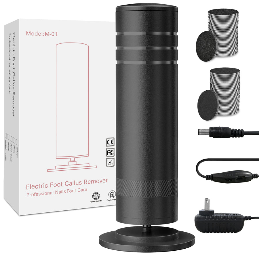 Electric Foot Callus Remover, Pain-Free Electric Foot File with 60pcs Sanding Discs, Adjustable Speed, Gentle and Not Hurt Feet (Black)