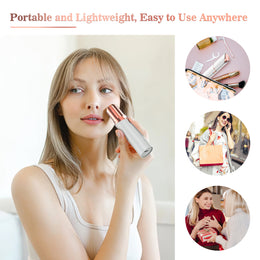 Rechargeable Epilator for Women - LED Light Facial Hair Remover, Portable Grooming Tool, Ivory White