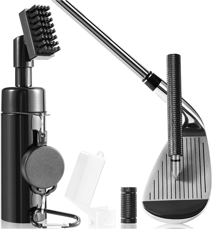 ADHINO Golf Club Cleaning Brush with Water Spray, Retractable Groove Cleaner Tool, Sharp Groove Pick, Portable Golf Accessories for All Clubs (Woods, Irons, Wedges, Putters