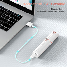 Rechargeable Epilator for Women - LED Light Facial Hair Remover, Portable Grooming Tool, Ivory White