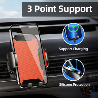 Car Phone Holder, 360° Rotatable Mobile Mount with Air Vent Clip for 4.0"-7.0" Phones, Orange