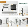 adhino Expandable Under Sink Rack, 2 Tier Sink Cabinet Organizer, Adjustable Under Cabinet, Sink Cabinet, Kitchen Shelves, Cabinet Inserts, Kitchen, Kitchen Cabinet Organizer, 8 Panels, Black