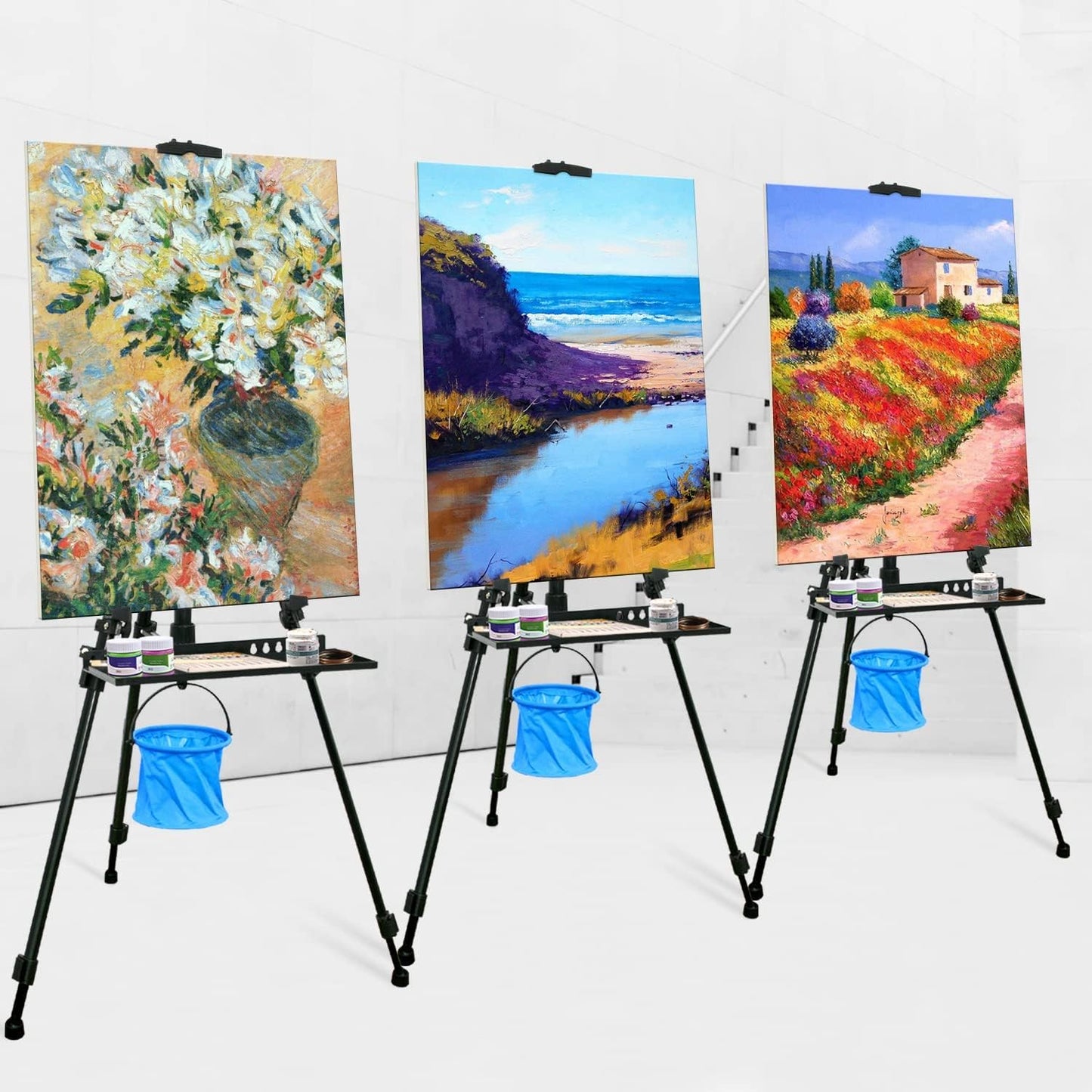 ADHINO 21.6"-63" Art Easel Stand, Magnesium Iron Tripod with Portable Bag, Ideal for Kids and Adults, Spirit Level Included