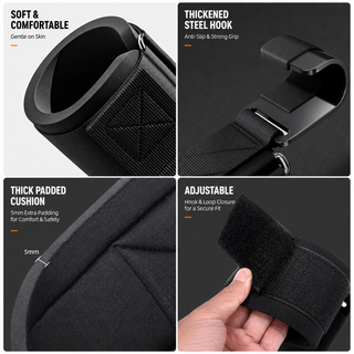 Lifting Straps, Wrist Straps for Weightlifting, Adjustable Weight Lifting Straps for Deadlifts, Rows & Shrugs, Gym Wrist Wraps for Strength Training, 1 Pair, Black