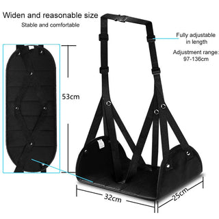 ADHINO Travel Foot Rest for Airplane, Memory Foam Airplane Foot Hammock with Adjustable Strap, Portable Travel Footrest for Long Flights, Office Car Use