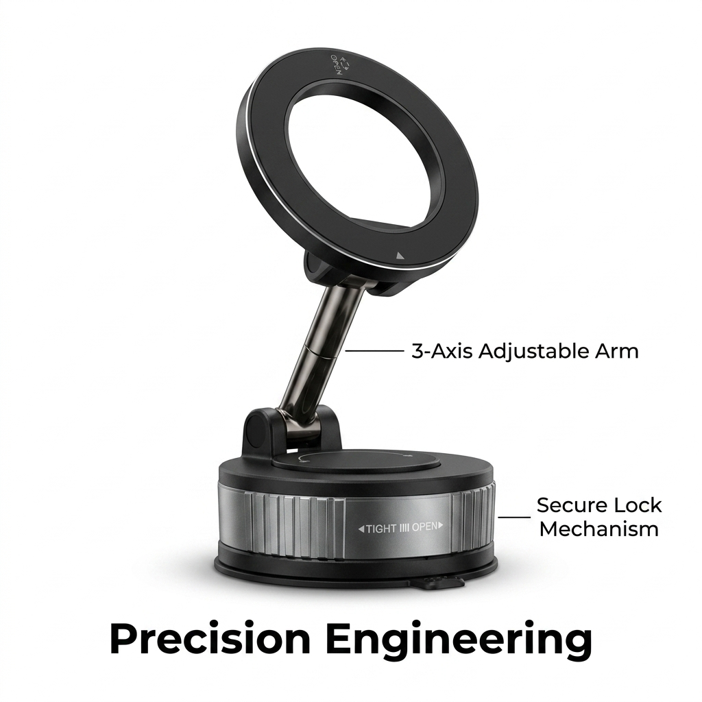 YOOVEE 2026 Upgraded Vacuum Magnetic Car Phone Holder 360°Reinforced Ultra Suction Cup Phone Mount for MagSafe Cell Phone Holders for Your Car/Gym/Mirror Mount for iPhone & Android