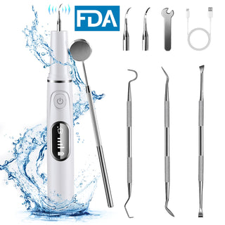 Yoovee 7-in-1 Electric Tooth Cleaner Kit with Mirror, 2 Heads & 4 Modes, IPX7 Waterproof, Rechargeable