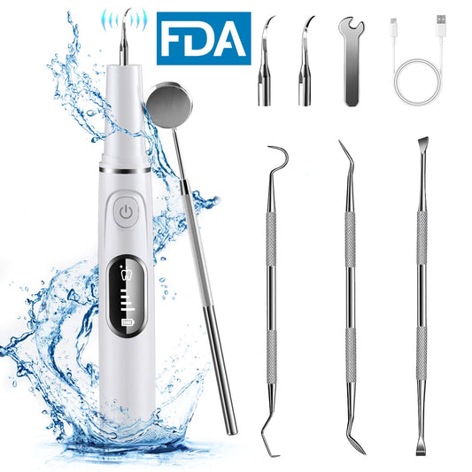 Yoovee 7-in-1 Electric Tooth Cleaner Kit with Mirror, 2 Heads & 4 Modes, IPX7 Waterproof, Rechargeable