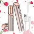 Rechargeable Epilator for Women - LED Light Facial Hair Remover, Portable Grooming Tool,Champagne Gold
