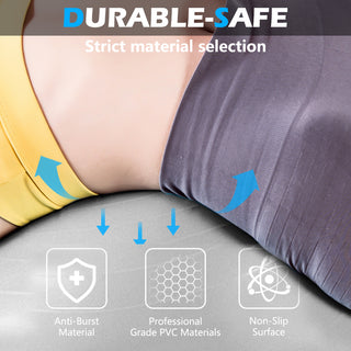 yoovee Workout Exercise Ball for Fitness, Yoga, Balance, Stability, or Birthing, Great as Yoga Ball Chair for Office or Exercise Gym Equipment for Home, Premium Non-Slip Design, Gray, 65CM(26INCH)