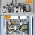adhino Expandable Under Sink Rack, 2 Tier Sink Cabinet Organizer, Adjustable Under Cabinet, Sink Cabinet, Kitchen Shelves, Cabinet Inserts, Kitchen, Kitchen Cabinet Organizer, 8 Panels, Black