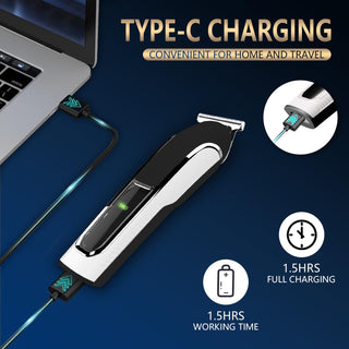 Beard Trimmer Men, Hair Clippers Men, All-in-One Men's Grooming Kit with Nose and Ear Trimmer, Detail Trimmer, IPX6 Waterproof Professional Cordless Hair Clipper with 4 Limit Combs